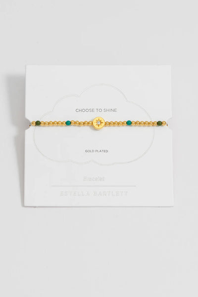 North Star Enamel Bead Bracelet - Gold Plated