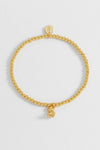 Sienna Beaded Teddy Bear Charm Bracelet - Gold Plated