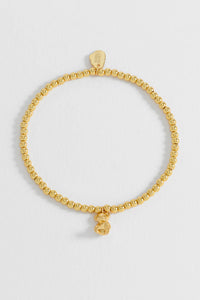 Sienna Beaded Teddy Bear Charm Bracelet - Gold Plated