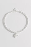 Sienna Beaded Croissant Bracelet - Silver Plated