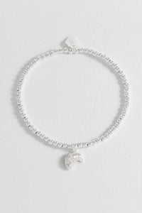 Sienna Beaded Croissant Bracelet - Silver Plated