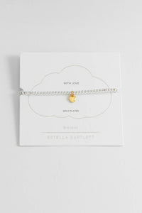 Sienna Beaded Puffy Heart Charm Bracelet - Gold & Silver Plated