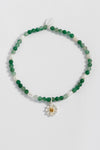 Wildflower Sienna Bracelet - Green Agate & Pearl - Silver Plated