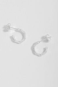 Bamboo Hoops - Silver Plated