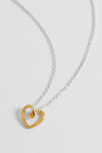 Doodle Heart Necklace - Gold & Silver Plated