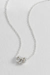 Triple Pave Ring Necklace - Silver Plated