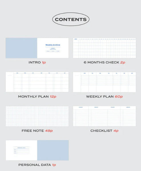 Iconic Undated Weekly Archive Planner - Sunglow