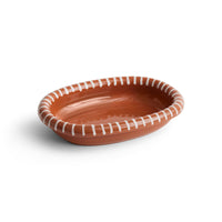 Barro Oval Dish - Small - Natural with Stripes