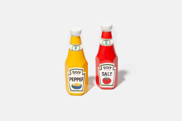 Corner Shop Salt & Pepper Shakers - Ketchup & Mustard