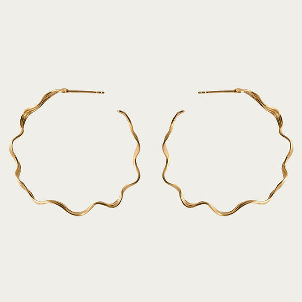 Large Hellir Hoops - Gold Plated