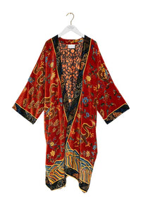 Dragon Rust Velvet Grand  Kimono