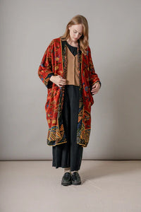 Dragon Rust Velvet Grand  Kimono