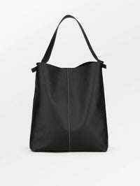 Glossy Mae Shopper Bag - Black Leather