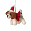 Mini Fox Terrier With Hat & Scarf Christmas Decoration