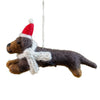 Sausage Dog with Hat & Scarf Christmas Decoration