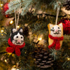 Mini Cat with Scarf Christmas Decoration, Black or Ginger - Assorted