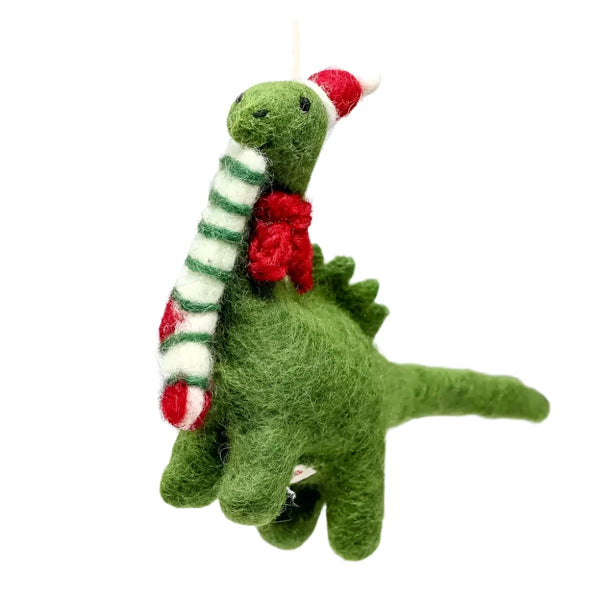 Diplodocus with Stocking Christmas Decoration