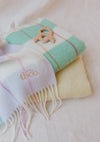 Super Soft Lambswool Baby Blanket in Mint Stripe