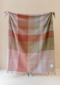 Recycled Wool Blanket - Pink Patchwork