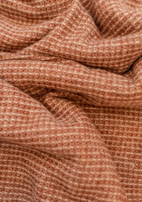 Recycled Wool Blanket - Rust Waffle