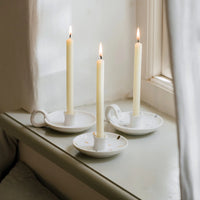 White Speckle Candle Holder