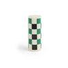 Medium Column Candle - Black/Green Check