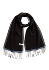 Cashmere & Merino Scarf in Charcoal Contrast Edge