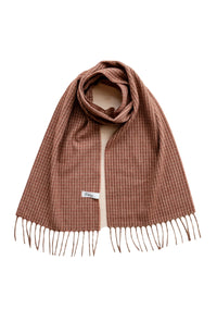 Lambswool Scarf in Camel Tweed Check