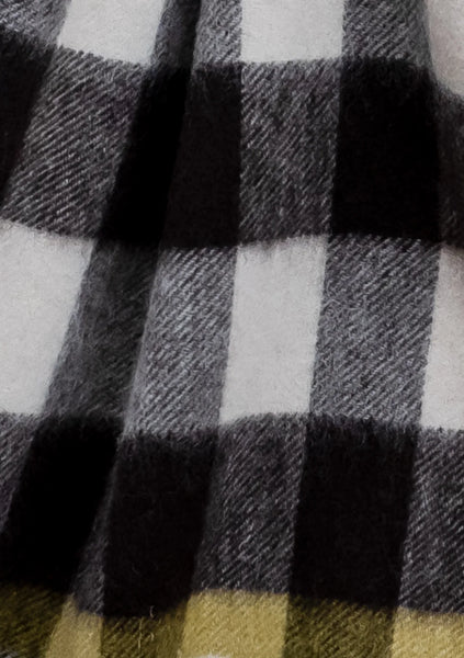 Lambswool Blanket Scarf in Monochrome Gingham