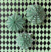 Paper Bag Fan Kit - Green & White