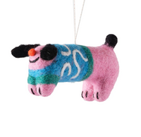 Stumpy, Dog with Abstract Jumper Christmas Decoration