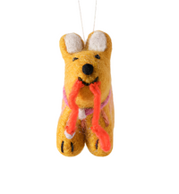 Ginger, Dog with Lead Christmas Decoration