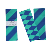 Luxury Tissue Paper Pack - Diamond & Stripe - Cobalt & Jade