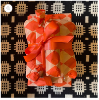 Luxury Tissue Paper Pack - Diamond & Stripe - Orange & Peach