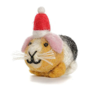 Mini Guinea Pig in Christmas Hat - Decoration