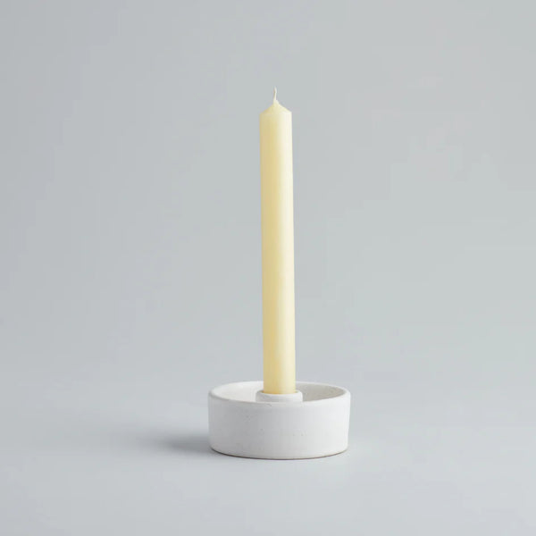 Plate Candle Holder White Speckle