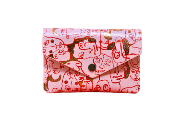 Many Faces Popper Purse - Pale Pink