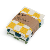 Reusable & Eco-Friendly Cotton Knit Dishcloths - Check Citrus