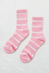 Boyfriend Socks - Pink & White Stripe