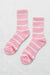 Boyfriend Socks - Pink & White Stripe