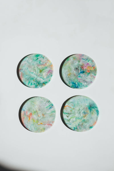 Recycled Plastic Coasters - Ye-O - Set of 4