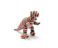 Knitted Rainbow T Rex Toy