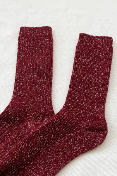 Winter Sparkle Socks - Wine