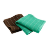 Canteen Dish Cloth Set of 2 - Chocolate/Emerald Pinstripe