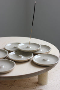 Stoneware Ceramic Incense Holder - Natural Oatmeal