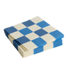 Pattern Dinner Napkins - Set of 20 - Off-White and Blue Medium Check