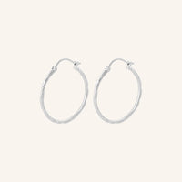 Ice Creoles Hoops - Silver