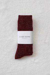 Winter Sparkle Socks - Wine