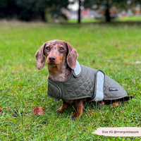 Luxe Quilted Dog Coat - Country Khaki - S