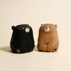 Hand-crafted Wooden Bear Ornament - Black